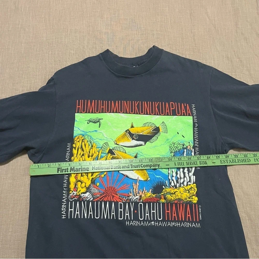 1992 Single Stitch Oahu Hawaii National Fish Vintage Shirt Size Large Made n USA